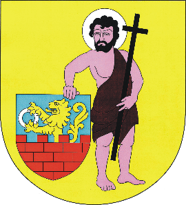 Herb Gminy Ulhówek ze św. Janem Chrzcicielem i herbem Prawdzic