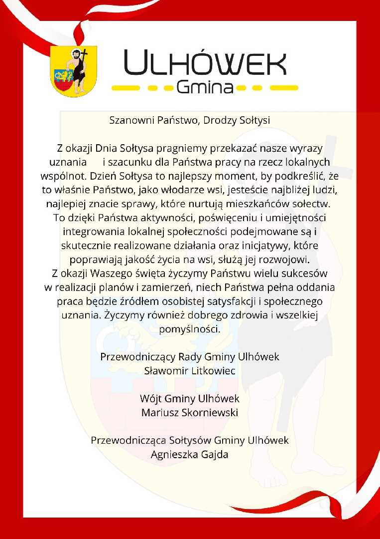  Szanowni Państwo, Drodzy Sołtysi