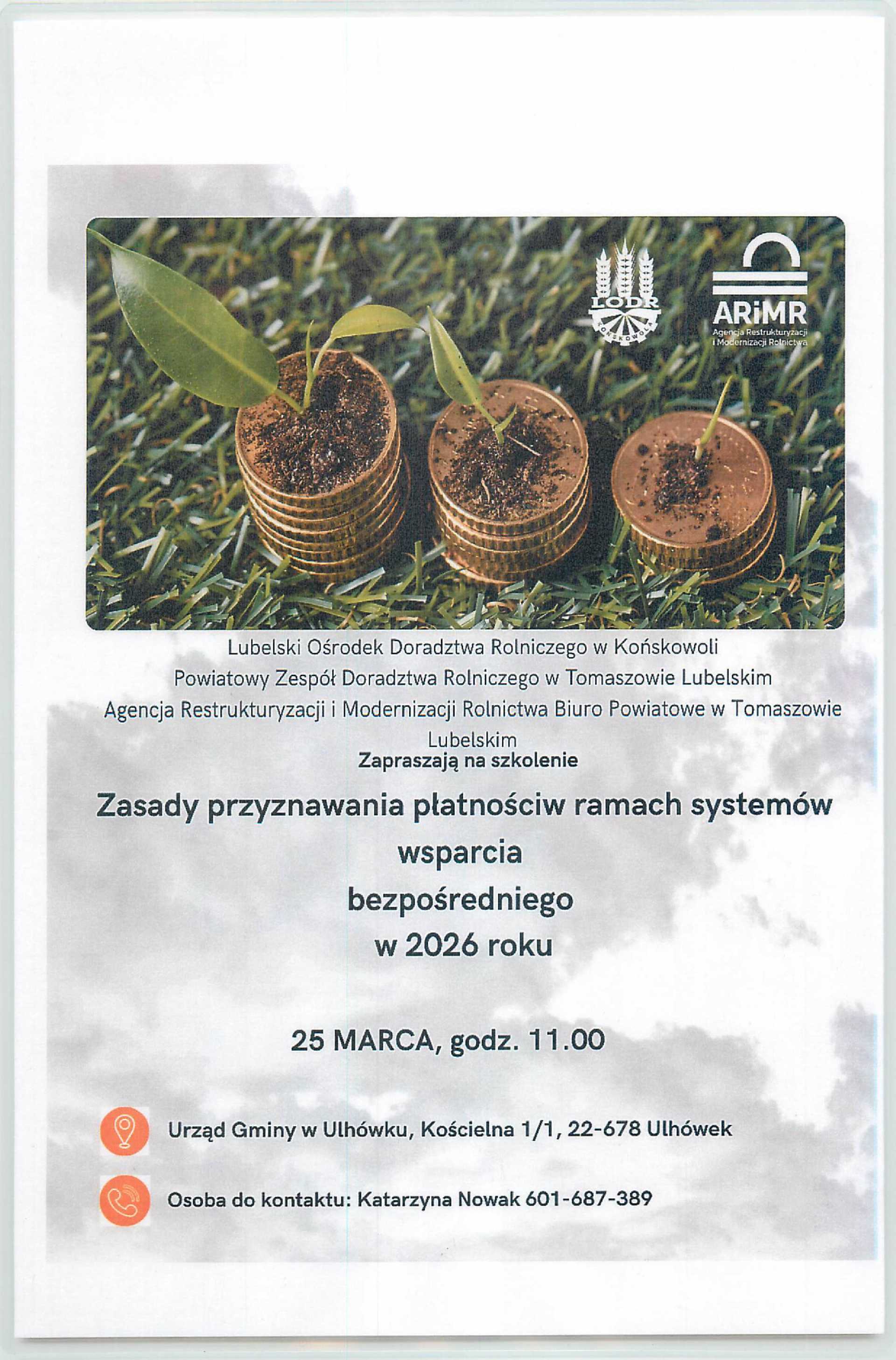 Szkolenie: Zasady przyznawania płatności w ramach systemów wsparcia bezpośredniego w 2026 roku