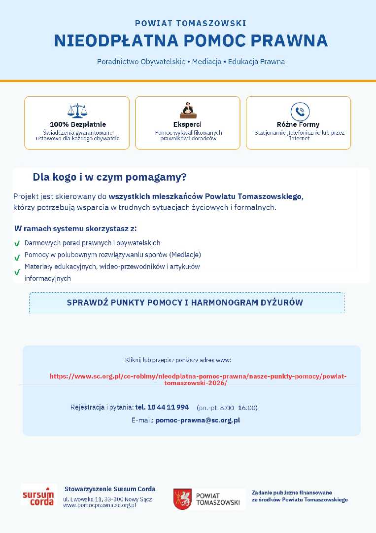 Nieodpłatna pomoc prawna
